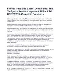Florida Pesticide Exam: Key Terms in Ornamental and Turfgrass Pest Management