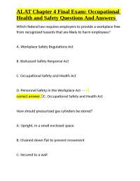 Occupational Health and Safety Exam: Questions and Answers