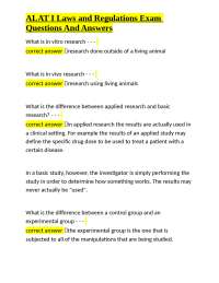 Animal Research Laws and Regulations: Exam Q&A