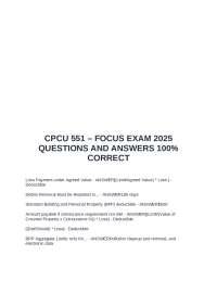 CPCU 551 – FOCUS EXAM 2025 QUESTIONS AND ANSWERS 100% CORRECT