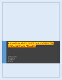 PA Notary Exam Study Guide: Questions and Answers