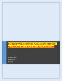 Pennsylvania Notary Public Exam: Questions and Answers