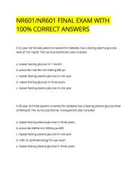 Nurse Practitioner (NP) Final Exam Questions and Answers