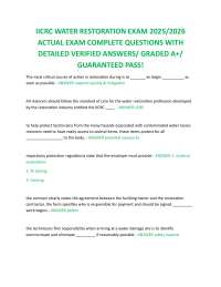 IICRC WATER RESTORATION EXAM 2025/2026 ACTUAL EXAM COMPLETE QUESTIONS WITH  DETAILED VERIF