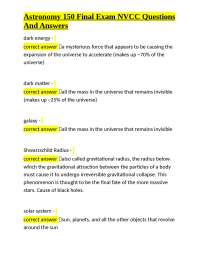 Astronomy 150 Final Exam Q&A: Exploring the Universe