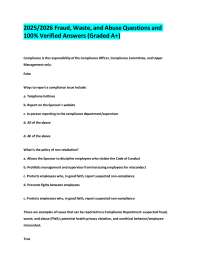 2025/2026 Fraud, Waste, and Abuse Questions and  100% Verified Answers (Graded A+)