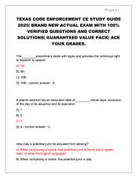 TEXAS CODE ENFORCEMENT CE FINAL EXAM GUIDE 2025 |MOST COMMON QUESTIONS WITH CORRECTLY VERI