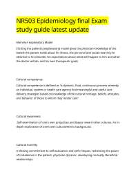 Epidemiology Study Guide: Key Concepts and Cultural Competence