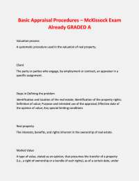 Basic Appraisal Procedures Bundled Exams Questions and Answers | 100% Verified & Updated 2
