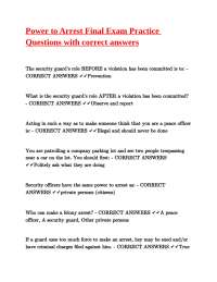 Power to Arrest: Security Guard Exam Practice Questions