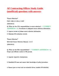 AF Contracting Officer Exam Study Guide: Questions and Answers