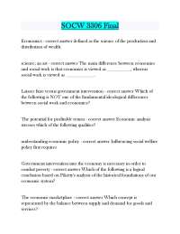 Economics and Social Work: Q&A Study Guide