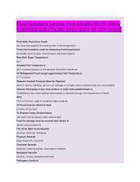 Food Handler's License Exam Study Guide 2025/2026: Food Safety Essentials