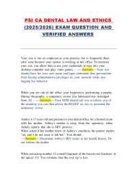 PSI CA Dental Law and Ethics (2025/2026) – Complete Exam Questions with Verified Answers