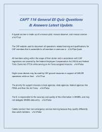 CAPT 116 General ES Quiz Questions & Answers Latest Update.
