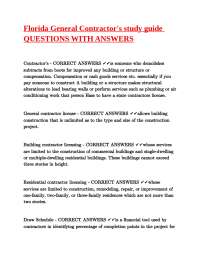 Florida General Contractor Exam Study Guide: Questions and Answers