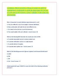 Sterile Processing Final Exam: 100 Questions & Answers for Certification Success
