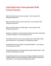 Lead Safety Exam Questions and Answers: OSHA and HUD Standards