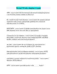 Social Work Education: Chapter 4 Quiz on Accreditation and Practice