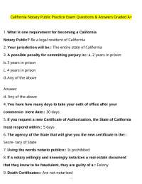 California Notary Public Exam: Practice Questions and Answers