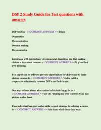 DSP 2 Study Guide for Test questions with answers