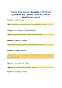 Elementary Education Exam Prep: Questions and Answers