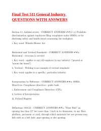 OSHA General Industry Safety Exam: Questions and Answers