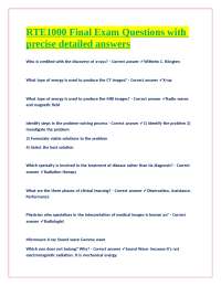 RTE1000 Final Exam Questions with precise detailed answers