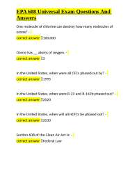 EPA 608 Universal Exam Questions And Answers