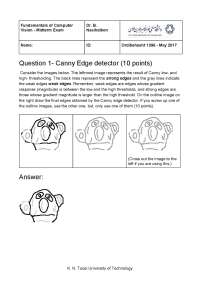 Computer Vision exam question