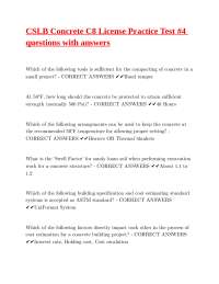 CSLB Concrete C8 License Practice Test #4 questions with answers