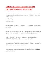 OSHA 511 General Industry Exam Q&A: Workplace Safety Guide