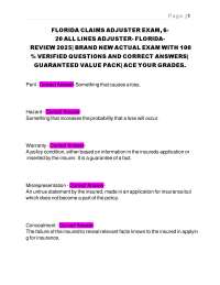 Florida 6-20 All Lines Adjuster Test Questions with 100 Correct Answers  Verified  Updated