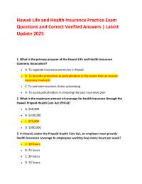 Hawaii Life & Health Insurance Practice Exam 2025