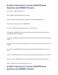 Old Testament Key Figures and Events: Q&A Study Guide