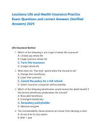 Louisiana Life & Health Insurance Exam Prep: Questions & Answers 2025