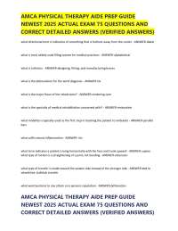 AMCA Physical Therapy Aide Exam Prep 2025: Questions & Answers