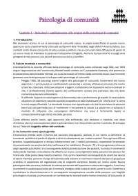 Riassunto Psicologia di comunità. Prospettive e concetti chiave