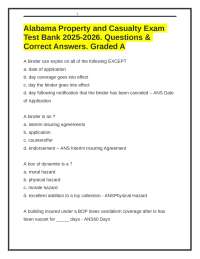 Alabama Property & Casualty Exam Test Bank 2025-2026