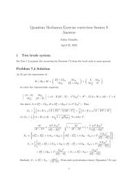 Quantum Mechanics exercises