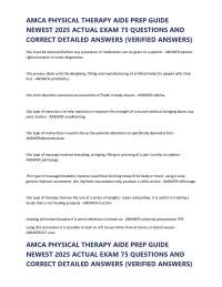 AMCA Physical Therapy Aide Exam Prep: 75 Q&A for 2025