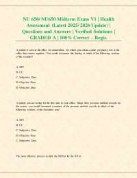 NU 650/ NU650 Midterm Exam V1 | Health Assessment (Latest 2025/ 2026 Update) | Q&A