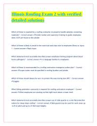 Illinois Roofing Exam 2: Questions and Verified Solutions for Contractors