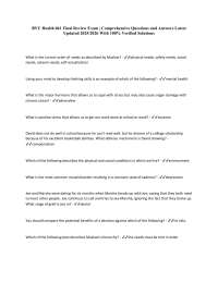 BYU Health 041 Final Exam Review: Comprehensive Q&A for Health and Wellness