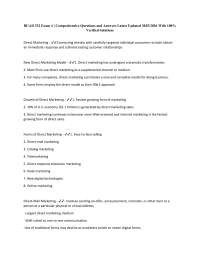 Direct and Global Marketing: Comprehensive Q&A for Business Students