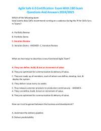 2024 AGILE SAFe 6.0 CERTIFICATION ACTUAL EXAM WITH 300 EXAM QUESTIONS AND ANSWERS (100 COR