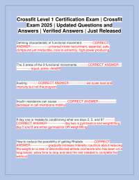 Crossfit Level 1 Certification Exam | Crossfit Exam 2025 | Updated Questions and Answers