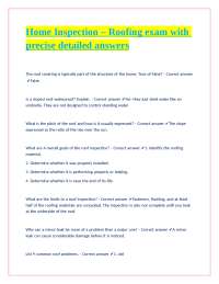 Roofing school final exam with precise detailed answers