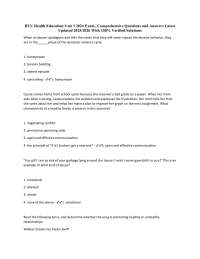 Health Education Exam: Family Dynamics and Healthy Relationships