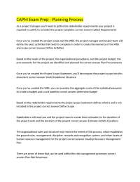 CAPM Exam Prep: Project Management Planning Processes Q&A
